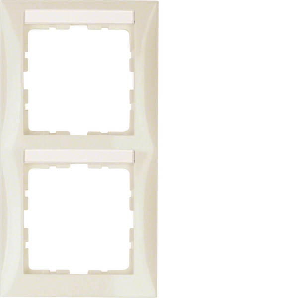 Berker 10128912 Rahmen mit Beschriftungsfeld 2fach senkrecht S.1 weiß. glänzend