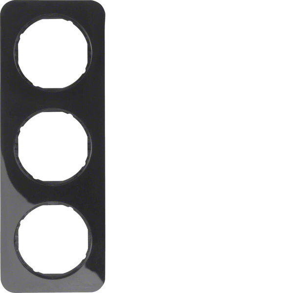 Berker 10132145 Rahmen 3fach R.1 schwarz. glänzend