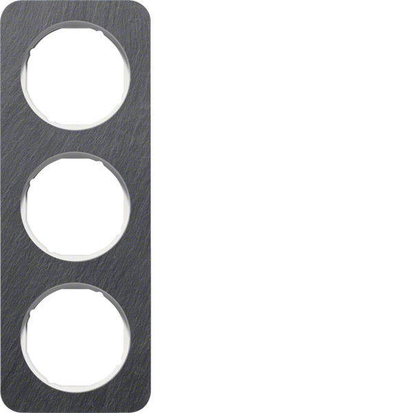 Berker 10132389 Rahmen 3fach R.1 Schiefer anthrazit/polarweiß glänzend