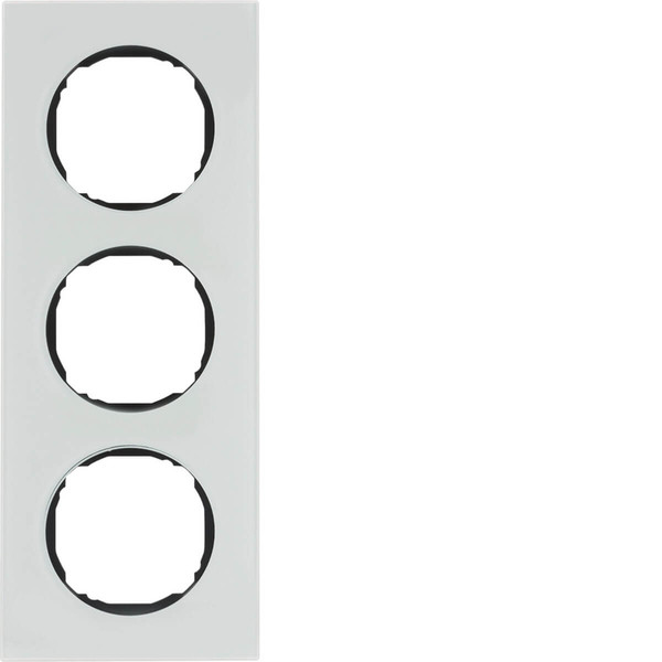 Berker 10132609 Rahmen 3fach. flach. R.8. Glas polarweiß