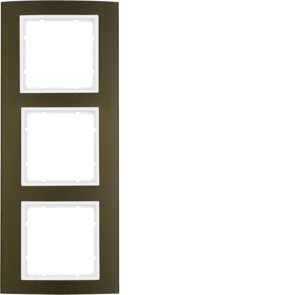 Berker 10133021 Rahmen 3fach B.3 Alu. braun/polarweiß