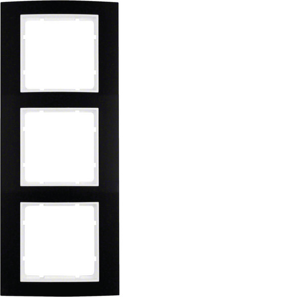 Berker 10133025 Rahmen 3fach B.3 Alu.schwarz/polarweiß