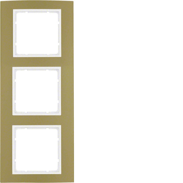 Berker 10133046 Rahmen 3fach B.3 Alu. gold/polarweiß