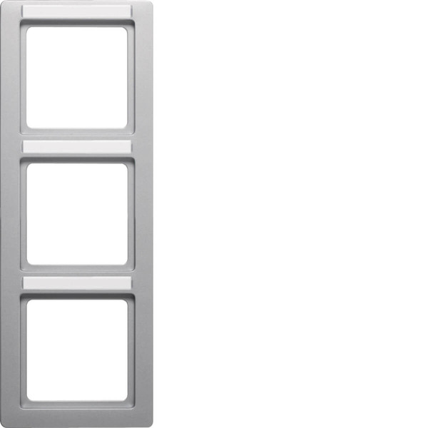 Berker 10136014 Rahmen 3fach mit Beschriftungsfeld senkrecht Q.1 alu samt. lackiert