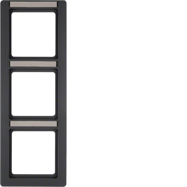 Berker 10136016 Rahmen 3fach mit Beschriftungsfeld Q.1 anthrazit. samt