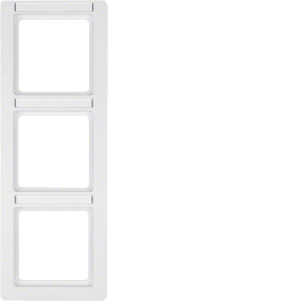 Berker 10136019 Rahmen 3fach mit Beschriftungsfeld Q.1 polarweiß. samt