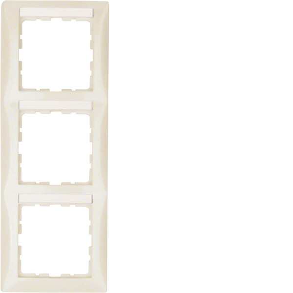 Berker 10138912 Rahmen mit Beschriftungsfeld 3fach senkrecht S.1 weiß. glänzend