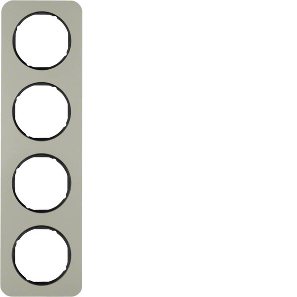 Berker 10142104 Rahmen 4fach R.1 Edelstahl/schwarz