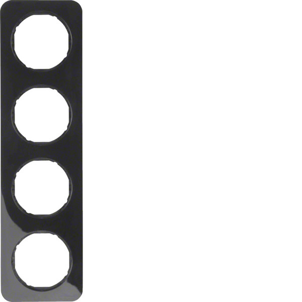 Berker 10142145 Rahmen 4fach R.1 schwarz. glänzend