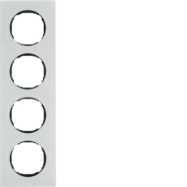 Berker 10142609 Rahmen 4fach. flach. R.8. Glas polarweiß