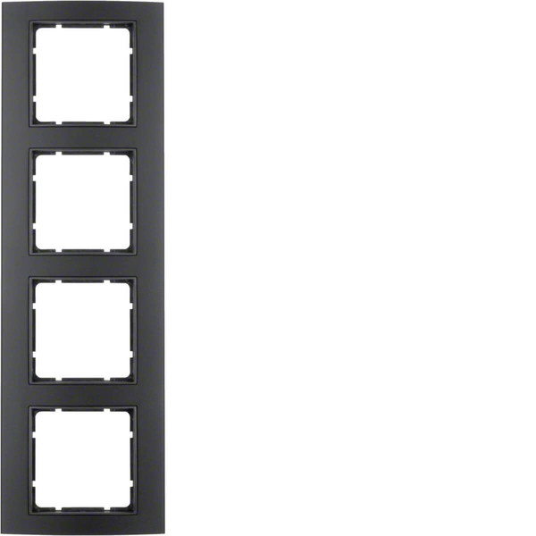 Berker 10143005 Rahmen 4fach B.3 Alu. schwarz/anthrazit