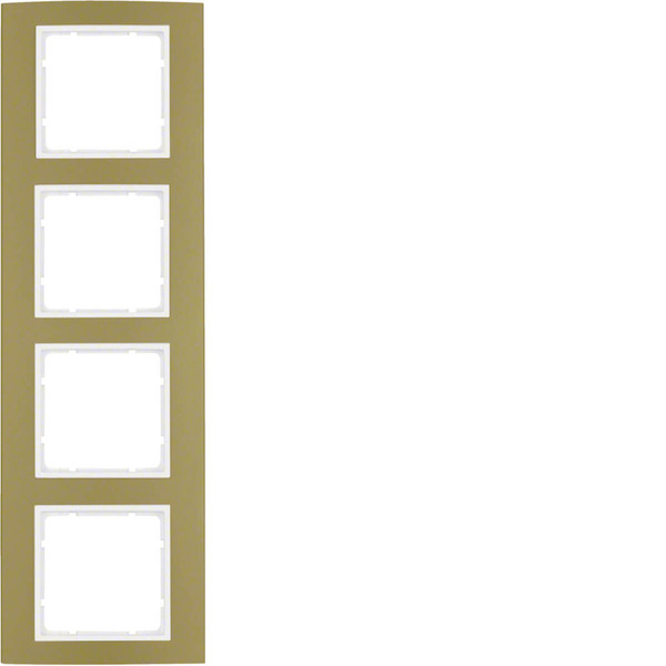 Berker 10143046 Rahmen 4fach B.3 Alu. gold/polarweiß