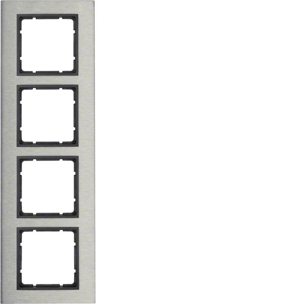 Berker 10143606 Rahmen 4fach B.7 Edelstahl/anthrazit