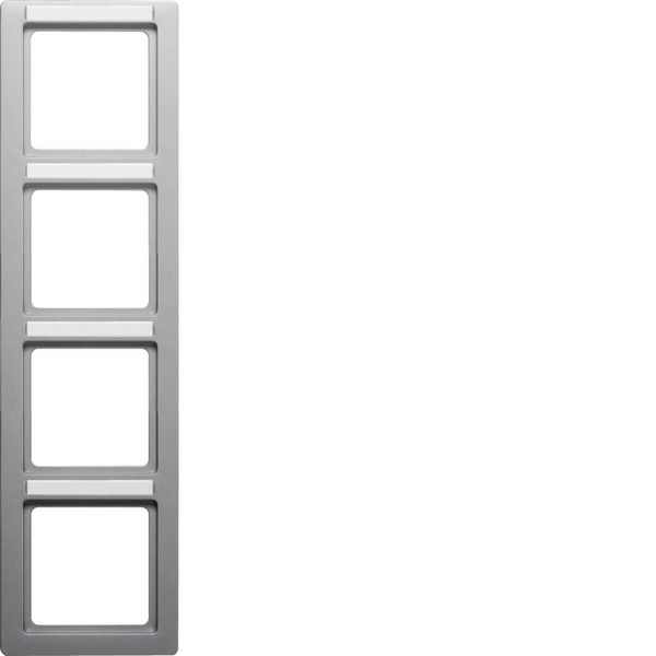 Berker 10146014 Rahmen 4fach mit Beschriftungsfeld senkrecht Q.1 alu samt. lackiert