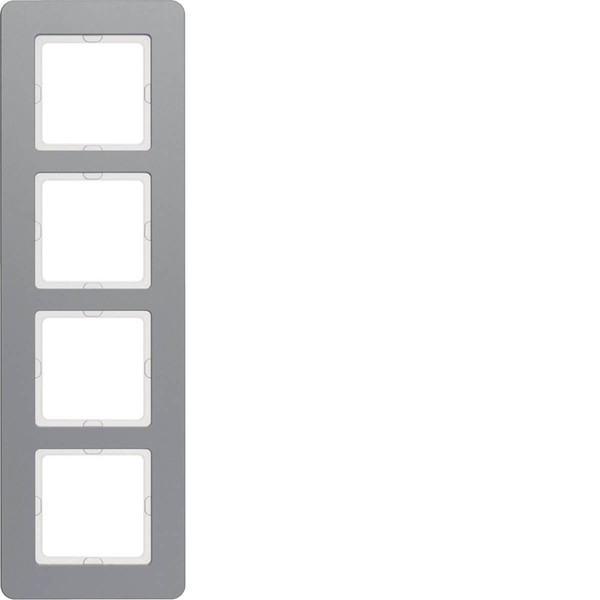 Berker 10146074 Rahmen 4fach. Q.7. Alu. Aluminium gestrahlt