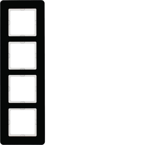 Berker 10146076 Rahmen 4fach. Q.7. Glas schwarz