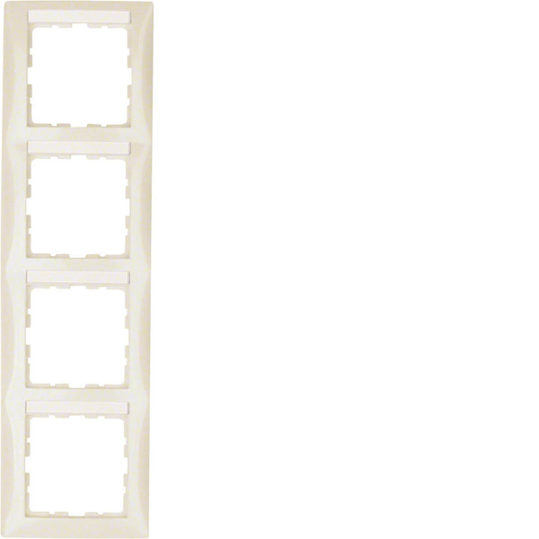 Berker 10148912 Rahmen mit Beschriftungsfeld 4fach senkrecht S.1 weiß. glänzend