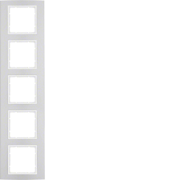 Berker 10153904 Rahmen 5fach B.3 Alu/polarweiß