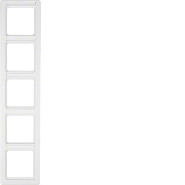 Berker 10156019 Rahmen 5fach mit Beschriftungsfeld Q.1 polarweiß. samt