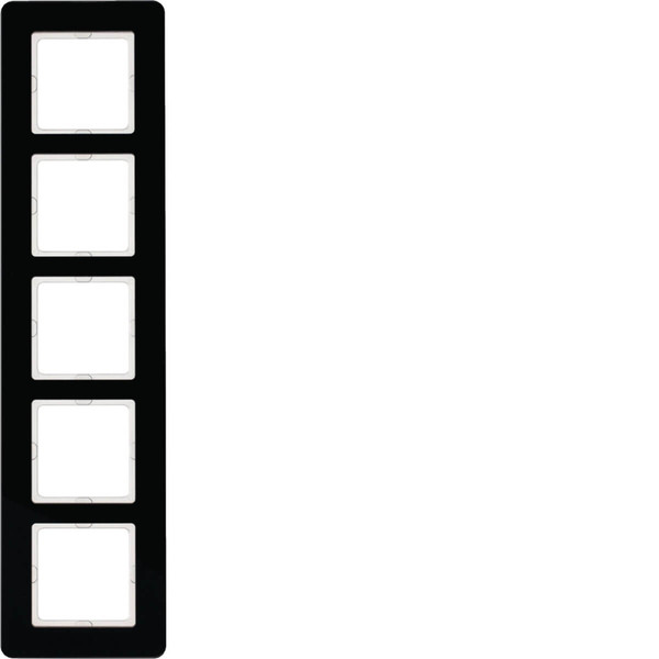 Berker 10156076 Rahmen 5fach. Q.7. Glas schwarz