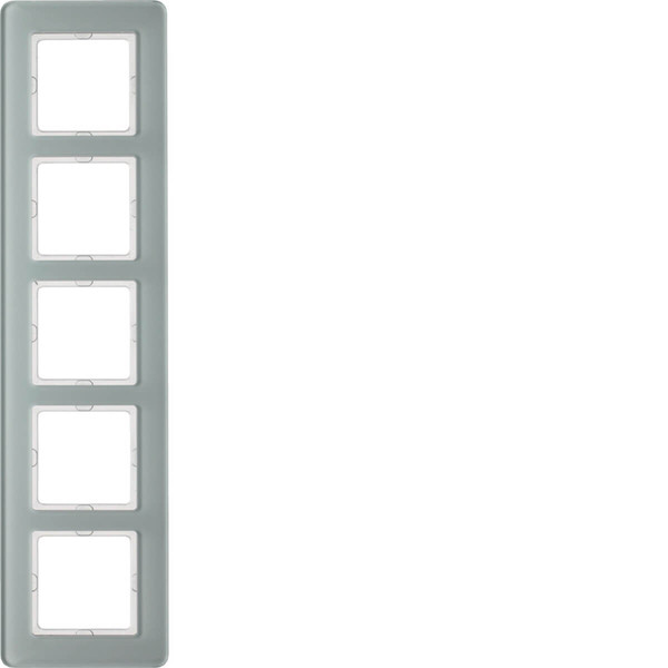 Berker 10156079 Rahmen 5fach. Q.7. Glas polarweiß