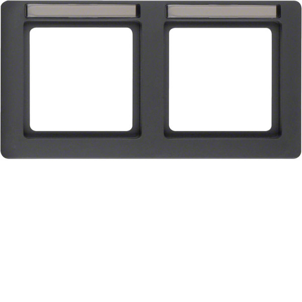 Berker 10226016 Rahmen 2fach mit Beschriftungsfeld waagerecht Q.1 anthrazit. samt