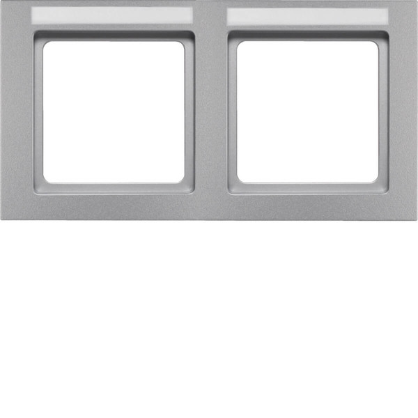 Berker 10226094 Rahmen 2fach mit Beschriftungsfeld waagerecht Q.3 alu samt. lackiert