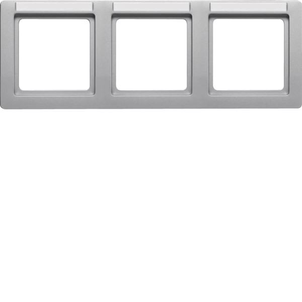Berker 10236014 Rahmen 3fach mit Beschriftungsfeld waagerecht Q.1 alu samt. lackiert