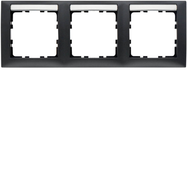 Berker 10239969 Rahmen 3fach waagerecht. mit Beschriftungsfeld. S.1. anthrazit matt