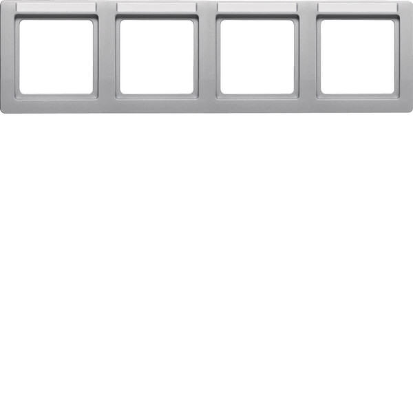 Berker 10246014 Rahmen 4fach mit Beschriftungsfeld waagerecht Q.1 alu samt. lackiert