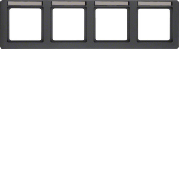 Berker 10246016 Rahmen 4fach mit Beschriftungsfeld waagerecht Q.1 anthrazit. samt