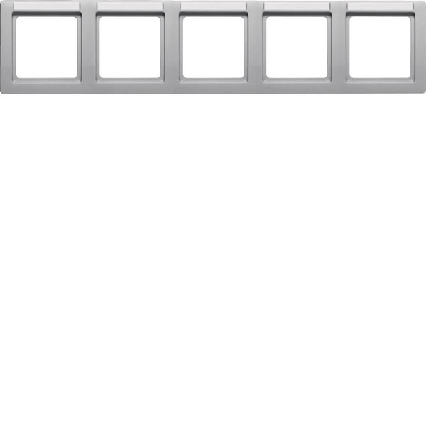 Berker 10256014 Rahmen 5fach mit Beschriftungsfeld waagerecht Q.1 alu samt. lackiert