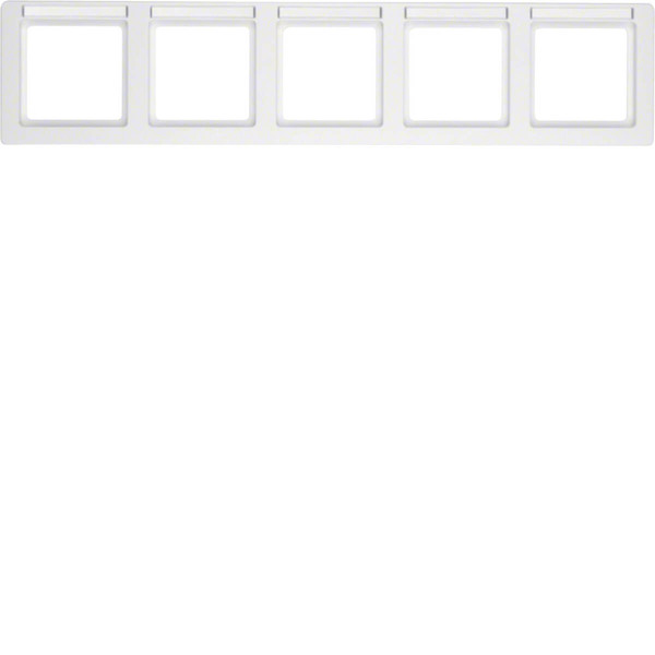 Berker 10256019 Rahmen 5fach mit Beschriftungsfeld waagerecht Q.1 polarweiß. samt