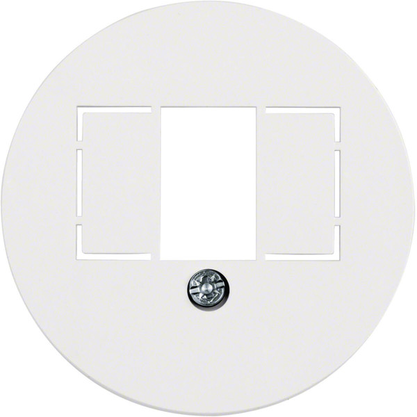 Berker 1040 Zentralstück mit TAE-Ausschnitt 1930/Glas/Palazzo polarweiß. glänzend