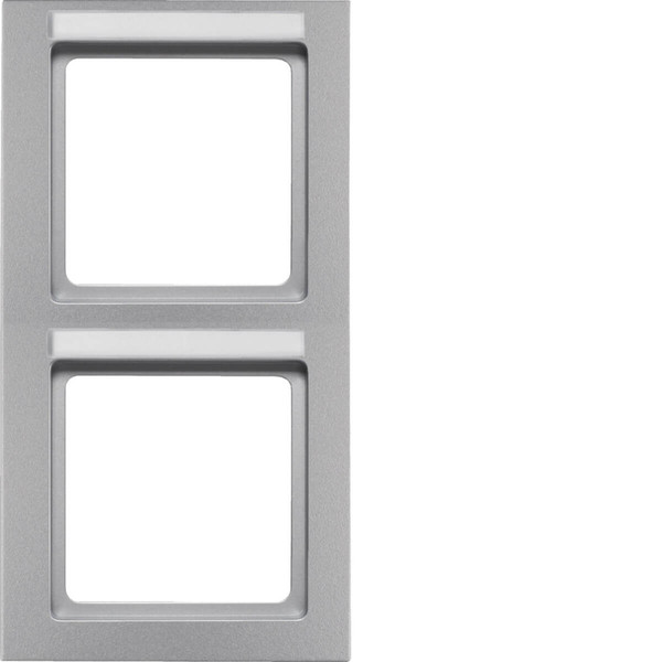 Berker 10526094 Rahmen 2fach mit Beschriftungsfeld senkrecht Q.3 alu samt. lackiert