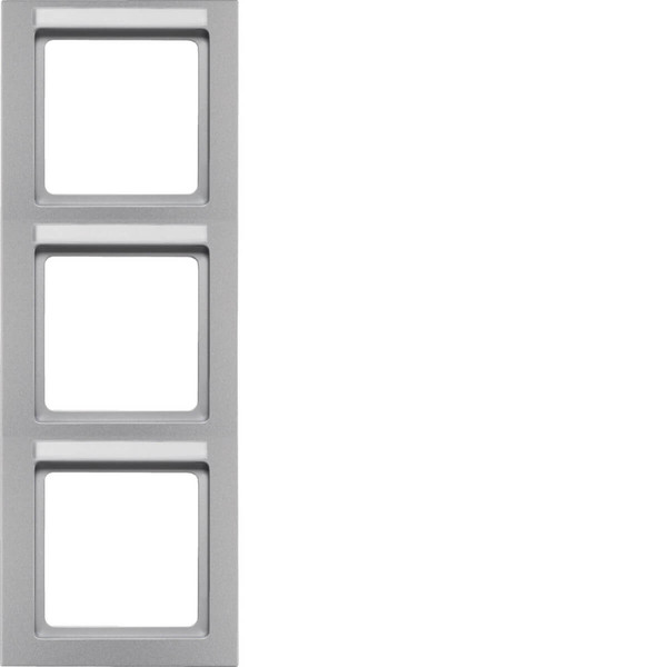 Berker 10536094 Rahmen 3fach mit Beschriftungsfeld senkrecht Q.3 alu samt. lackiert