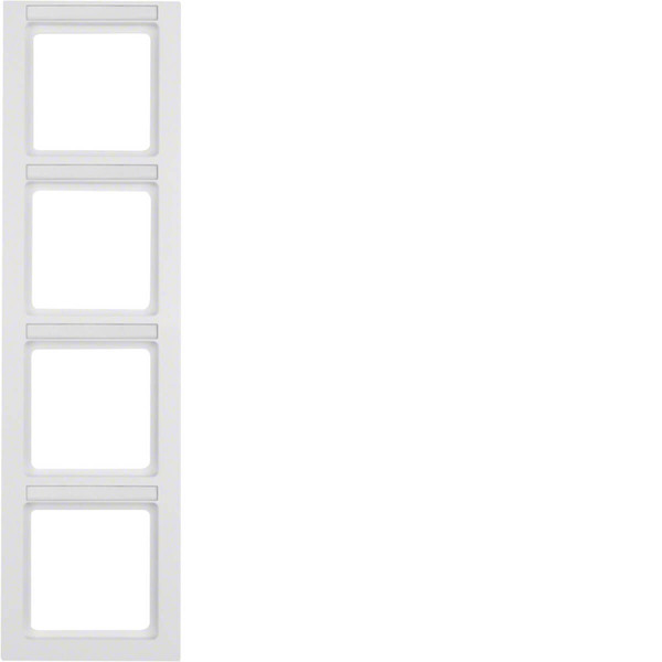 Berker 10546099 Rahmen 4fach senkrecht. Beschriftungsfeld. Q.3. polarweiß samt