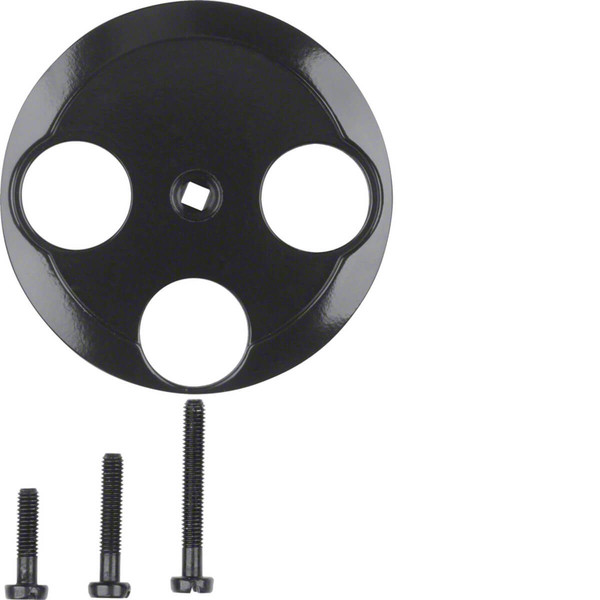 Berker 106421 Zentralstück für Antennen-Steckdose 3Loch 1930/Glas/Palazzo schwarz. glänzend