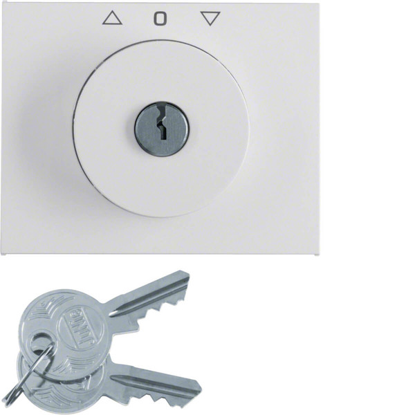 Berker 1079720900 Zentralstück mit Schloss für Jalousie-Schlüsselschalter K.1 polarweiß. glänzend