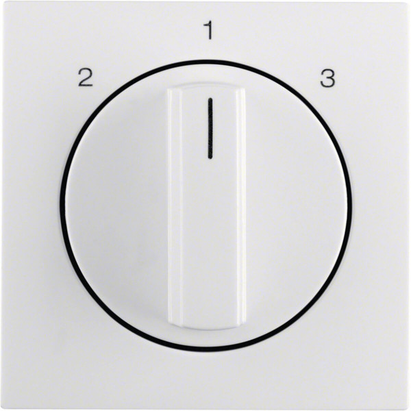 Berker 1084898900 Zentralstück mit Drehknopf für 3-Stufenschalter S.1/B.3/B.7 polarweiß. glänzend