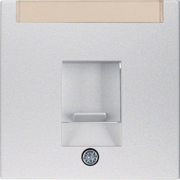 Berker 11701404 Zentralstück mit Staubschutzschieber und Beschriftungsfeld S.1/B.3/B.7 alu. matt