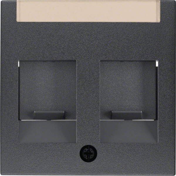 Berker 11811606 Z.-Stk. mit Staubschutzschiebern und Beschriftungsf. S.1/B.3/B.7 anthrazit. matt