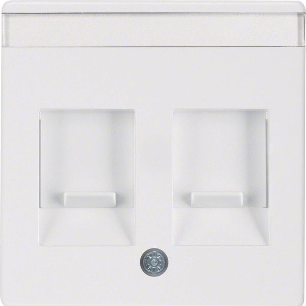 Berker 11816089 Zentralstück mit Staubschutzschiebern und Beschriftungsfeld Q.x polarweiß. samt