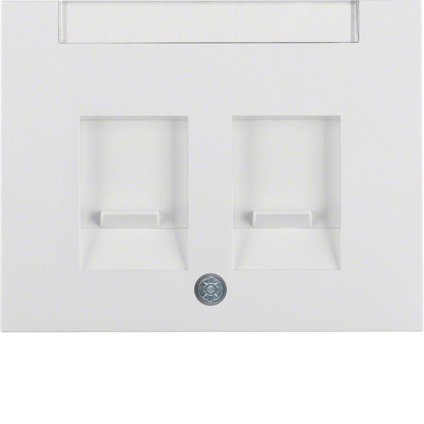 Berker 11827009 Z.-Stk. mit Staubschutzschiebern und Beschriftungsfeld K.1 polarweiß. glänzend