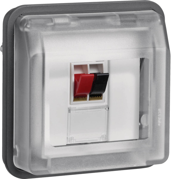 Berker 11963525 Lautsprecher-Anschlussdosen-Einsatz 1fach mit Klappdeckel W.1 grau
