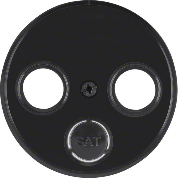 Berker 12032045 Zentralstück für Antennendose 2- und 3Loch R.1/R.3/R.Classic schwarz. glänzend