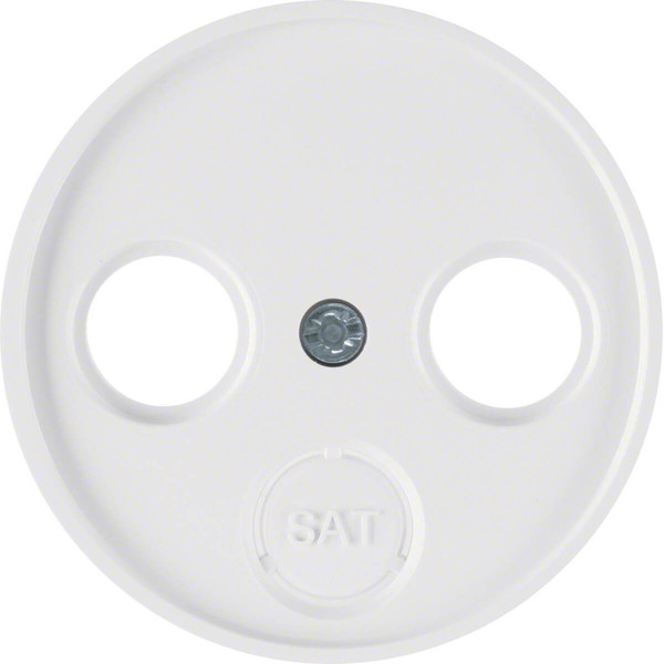 Berker 12032089 Zentralstück für Antennendose 2- und 3Loch R.1/R.3/R.Classic polarweiß. glänzend