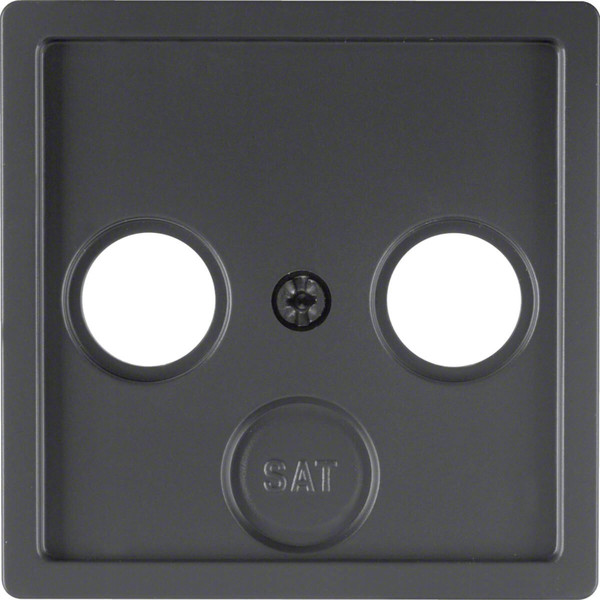 Berker 12036086 Zentralstück für Antennen-Steckdose 2- und 3Loch Q.x anthrazit. samt