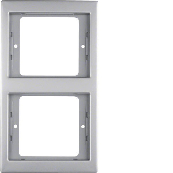 Berker 13237004 Rahmen 2fach senkrecht. K.5. Edelstahl. Metall mattiert