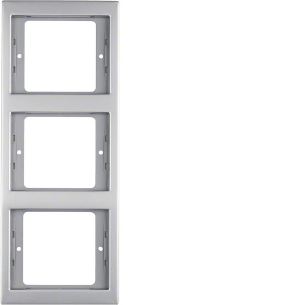 Berker 13337004 Rahmen 3fach senkrecht. K.5. Edelstahl. Metall mattiert